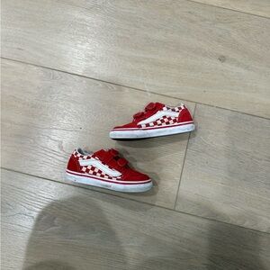Vans Kids Red and White Checkered Sneakers